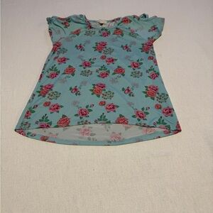 Between Girls Size 12 Floral Kids‎ Shirt - Blue and Pink